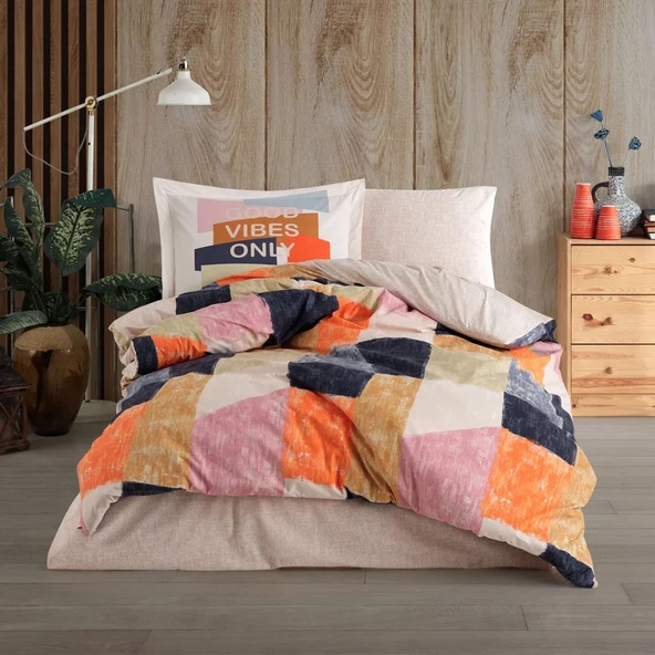 Hobby Bermuda Oranj - Poplin Studio Tek Kişilik Nevresim Takımı