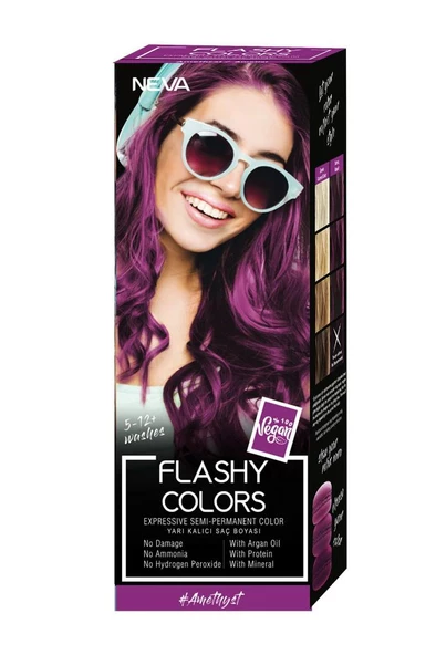 Neva Flashy Colors Yarı Kalıcı Saç Boyası Amethyst / Ametist 100 ml