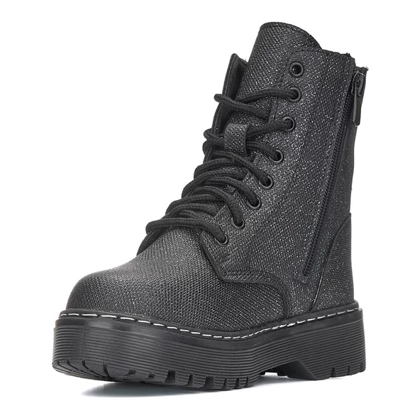 Albishoes Kız Çocuk Fermuarlı Suya Dayanıklı Kışlık Soğuk Geçirmez Postal Bot Bağcıklı Çocuk Bot - 2