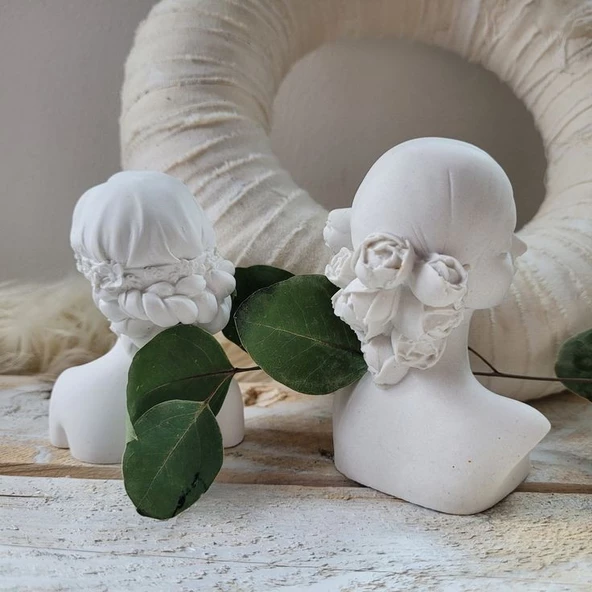 2li kız biblo, kadın figürlü dekoratif obje - 6