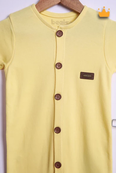 Babyhola %100 Pamuk Önden Düğmeli İnterlok Tulum Bere Takım 351 - 9