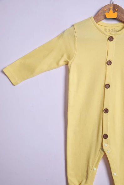 Babyhola %100 Pamuk Önden Düğmeli İnterlok Tulum Bere Takım 351 - 5