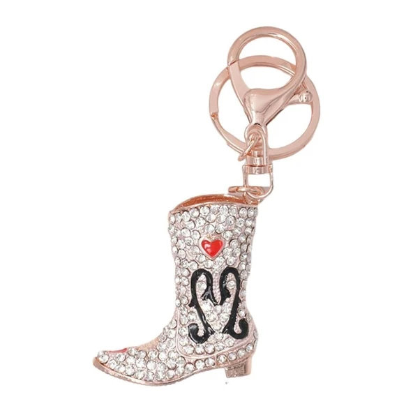 Kristal Taşlı Kadın Çizme Anahtarlık Beyaz No.3 ürün görseli