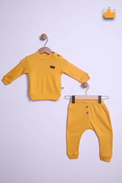 Begi %100 Pamuk Düğmeli Sweat Pantolon Takım 23631 - 6