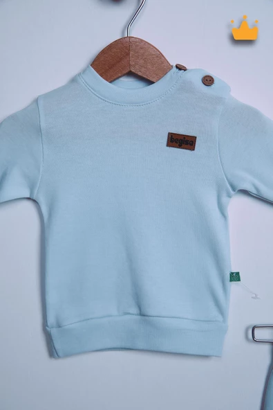 Begi %100 Pamuk Düğmeli Sweat Pantolon Takım 23631 - 7