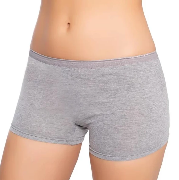 6 Adet Gümüş Bayan Likralı Şort Boxer 3016 - 3