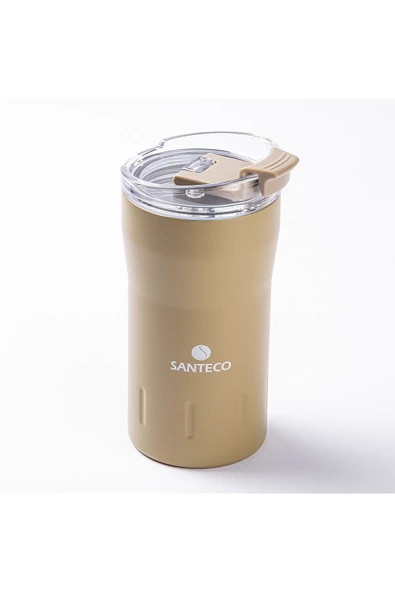 Tantitoni 024-01-HAKİ ÇİFT KATMANLI PASLANMAZ ÇELİK TERMOS BARDAK 350ML(8695835404417) - 1