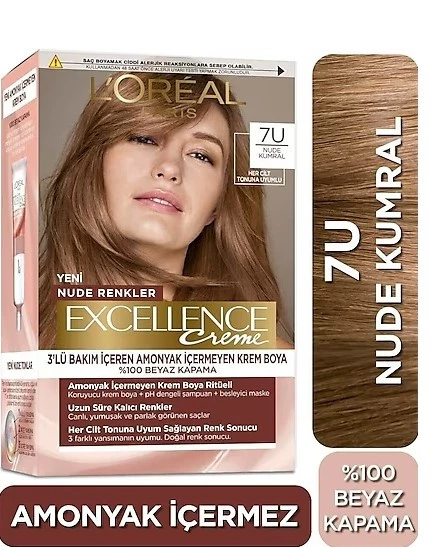 LOREAL PARİS SAÇ BOYASI & EXCELLENCE NUDE RENKLER BLOND 7U - 1