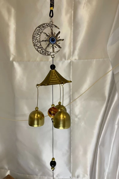 Deprem Zili Çanı Rüzgar Çanı Zili Feng Shui Yin Yang Ay Yıldız