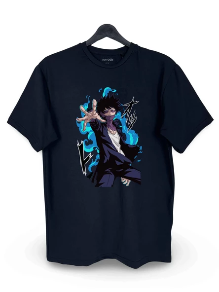 Bnha Dabi My Hero Academia Baskılı Loose Fit Bisiklet Yaka Tişört Anime Manga