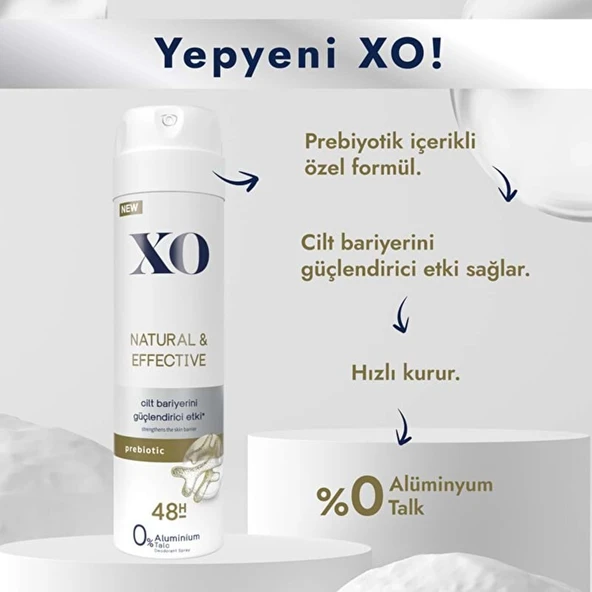 XO Deodorant 150ML Women-Kadın Natural & Effective (4 Lü Set) - Resim 3