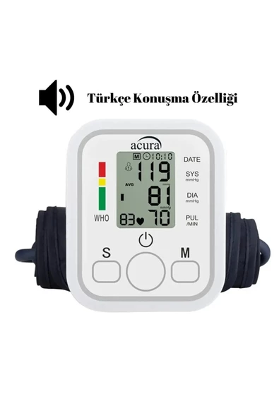 Acura AC-463K Türkçe Konuşan Çift Kullanıcı Özellikli Koldan Tansiyon Aleti Pil Hediyeli - 3