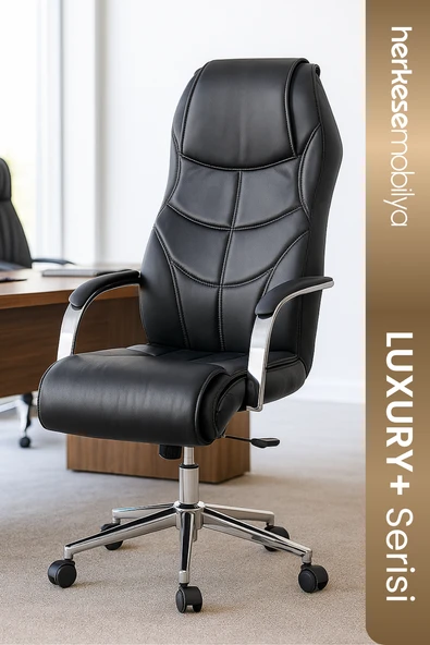 ARON VIP Siyah Deri Yönetici Koltuğu