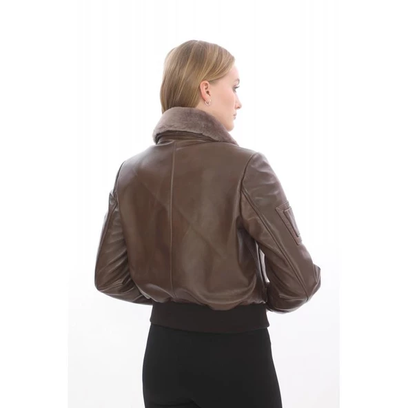 CAT3B (KOYU KAHVE) DERI BAYAN PILOT MONTU - 2