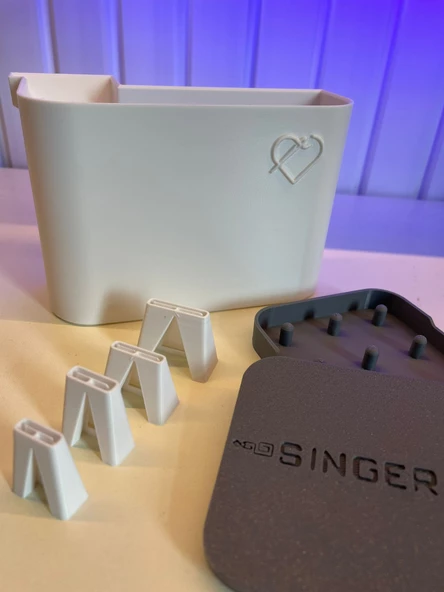 Büyük Dikiş Seti-Singer overlok çöp kutusu-Singer masura kutusu-Biye seti - 5