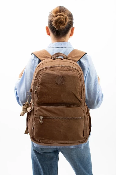 Kadın Sırt Çantası Hafif Kumaş Çok Cepli Kabin Boy Seyahat Çantası 43*30 Cm Unisex Okul Çantası - 8