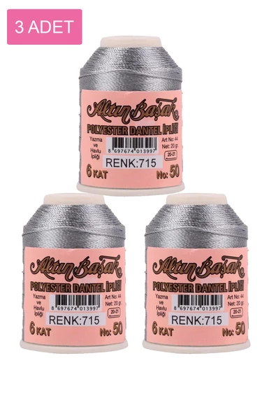 3 Adet Altınbaşak Oya ve Dantel İpi 20 gr -    - No: 715