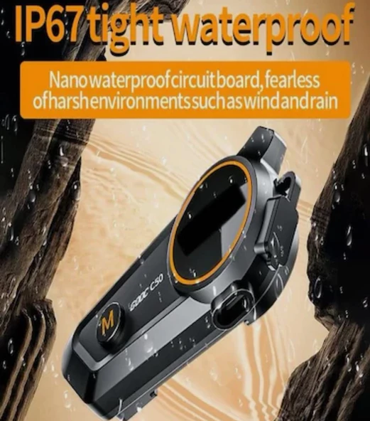 Blic Motosiklet intercom 1500mAh RGB ışıklı su geçirmez - 5