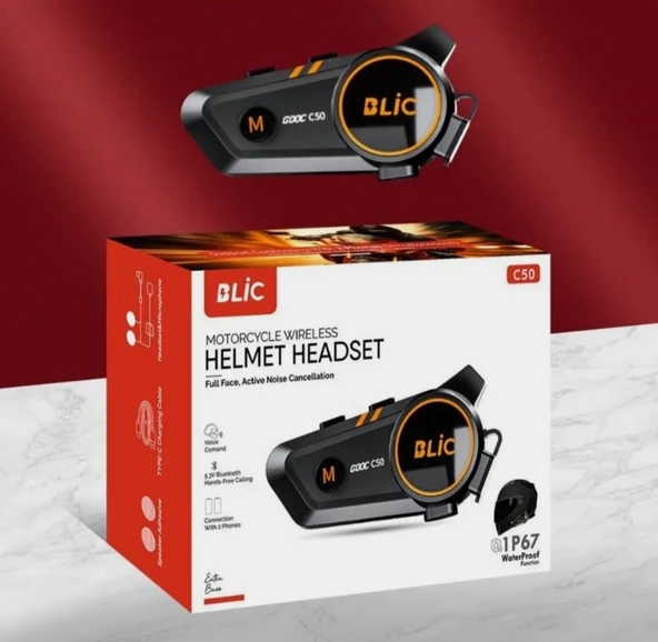 Blic Motosiklet intercom 1500mAh RGB ışıklı su geçirmez