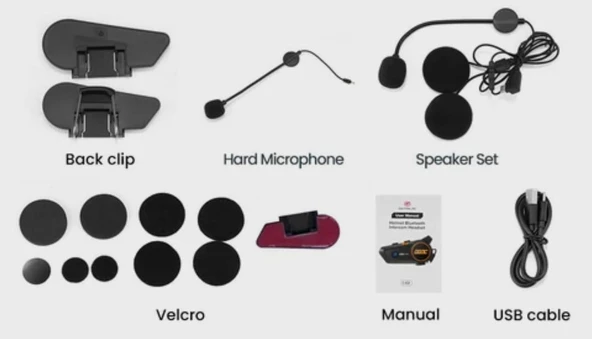 Blic Motosiklet intercom 1500mAh RGB ışıklı su geçirmez - 2