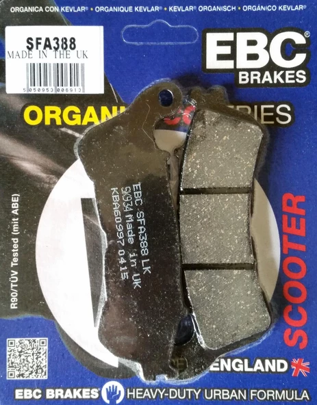 Ebc Sfa388 2007-2013 Suzuki Burgman 200 Uyumlu Ön Fren Balatası Organik Balata ürün görseli 1