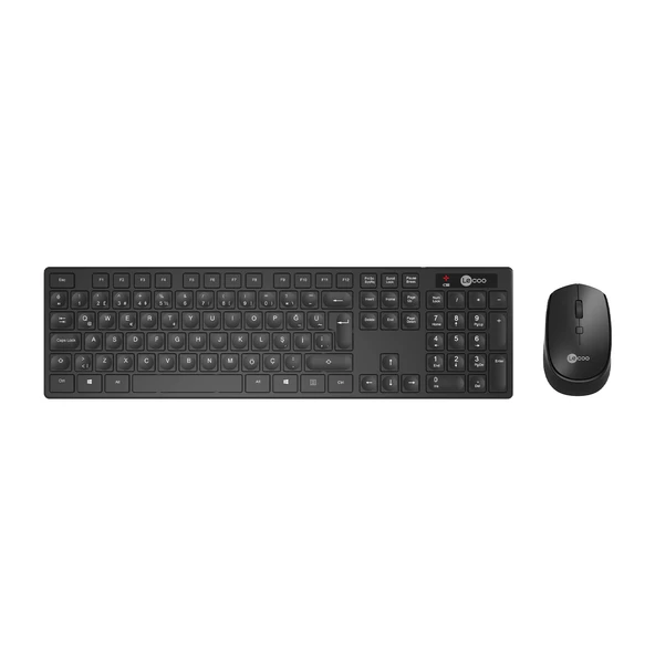 Lenovo Lecoo Km2001 Kablosuz Türkçe Q Klavye & Mouse Set Siyah