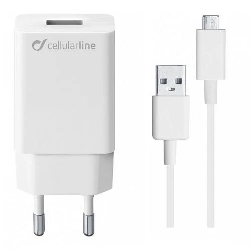 Cellularline Micro USB Seyahat Şarjı 10W (Kablo+Adaptör)