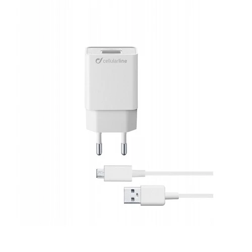 Cellularline Micro USB Seyahat Şarjı 5W (Kablo+Adaptör)