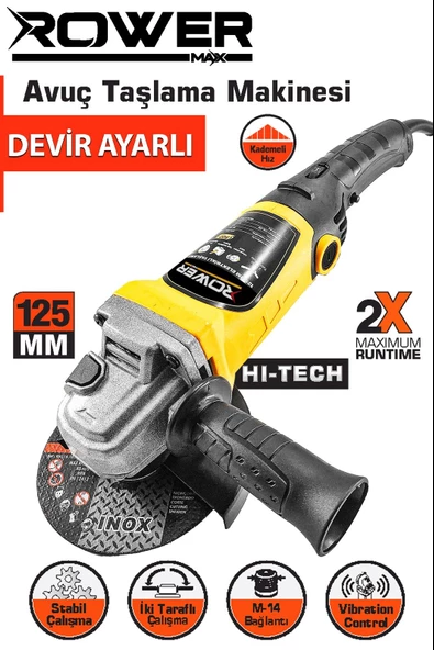 Rowemax Alman Stark 99965VFX 115 Mm Devir Ayarlı Spiral Avuç İçi Kesme Ve Taşlama Makinesi - 2