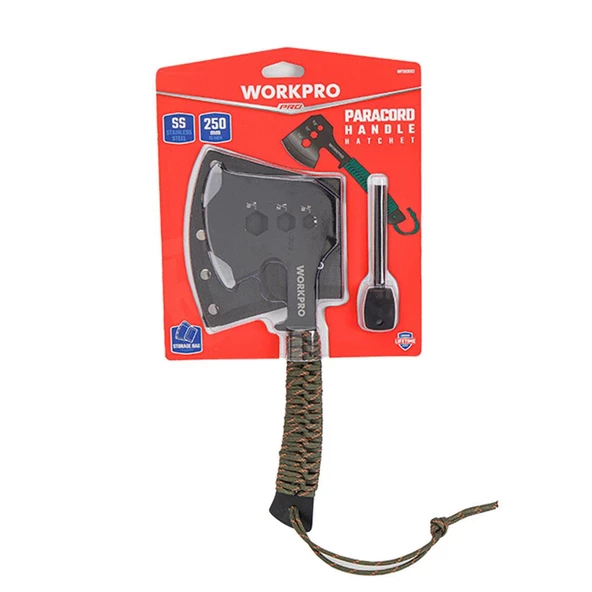 WORKPRO WP383002 250MM Çok Fonksiyonlu Kamp Baltası + Magnezyum Ateşleyici - 7