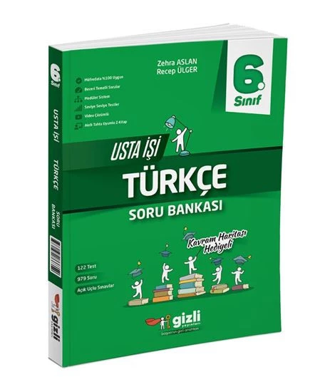 GİZLİ YAYINLARI 6.SINIF TÜRKÇE USTA İŞİ SORU BANKASI