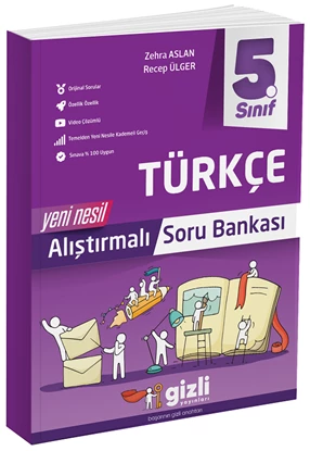 GİZLİ YAYINLARI 5. Sınıf Türkçe Alıştırmalı Soru Bankası