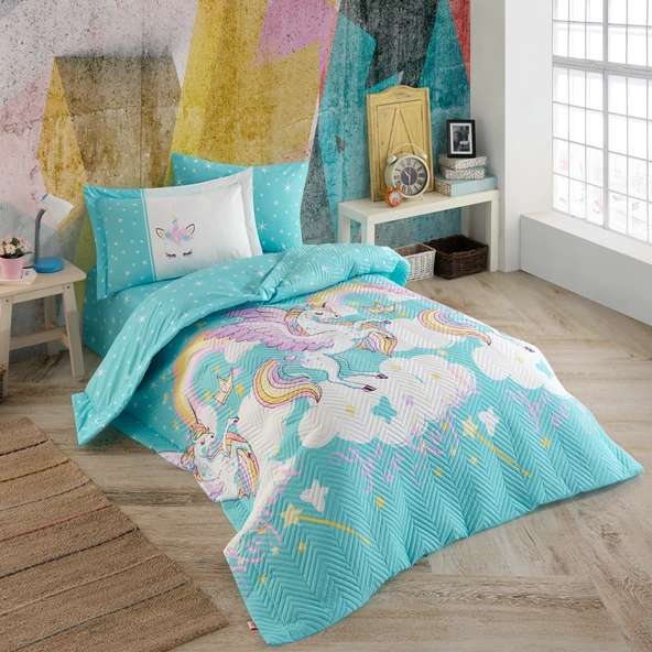 Hobby Magical Aqua - Tek Kişilik Poplin Kapitone Nevresim Takımı ürün görseli