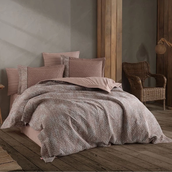 Hobby Silvana Kahve - Tek Kişilik Poplin Kapitone Nevresim Takımı