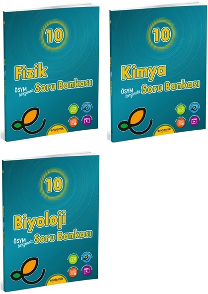 Endemik 2025 10. Sınıf Fizik + Kimya + Biyoloji Soru Seti 3 Kitap