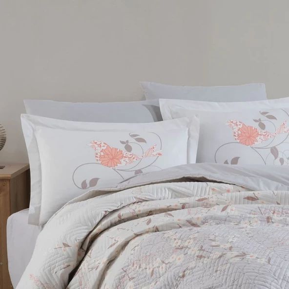Hobby Missy Gri - Çift Kişilik Poplin Kapitone Nevresim Takımı - 2