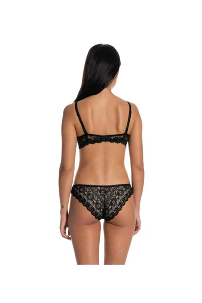 Siyah Dantel İşlemeli Sütyen Takım - 10