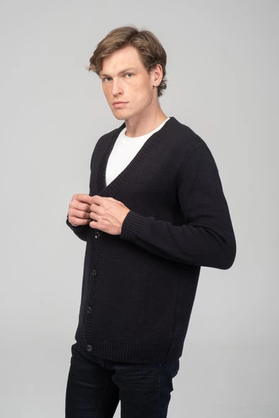 Erkek Önü Düğmeli Kışlık Hırka - 7