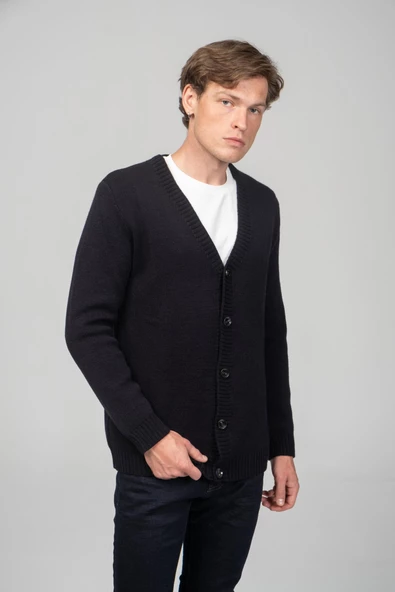 Erkek Önü Düğmeli Kışlık Hırka - 9