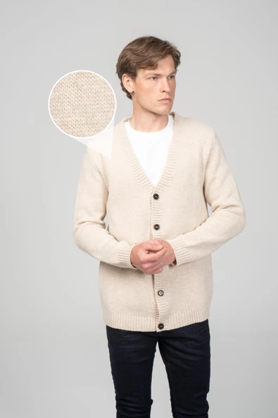 Erkek Önü Düğmeli Kışlık Hırka - 12