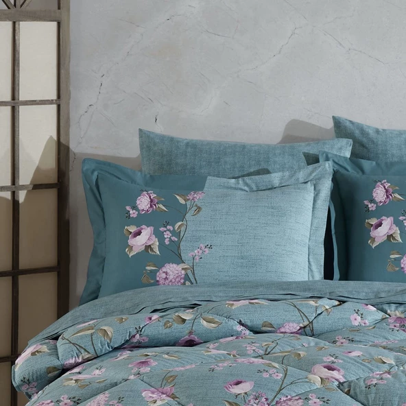 Hobby Benita Yeşil - Poplin Çift Kişilik Uyku Seti - 2
