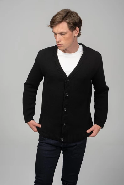 Erkek Önü Düğmeli Kışlık Hırka - 2