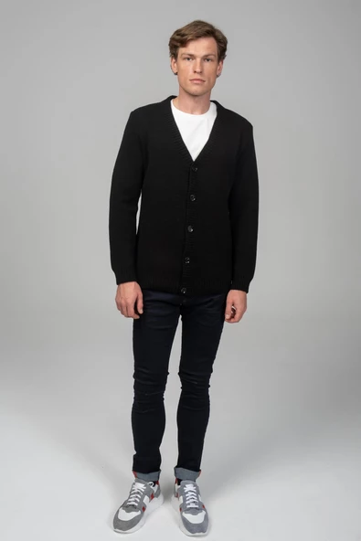 Erkek Önü Düğmeli Kışlık Hırka - 3