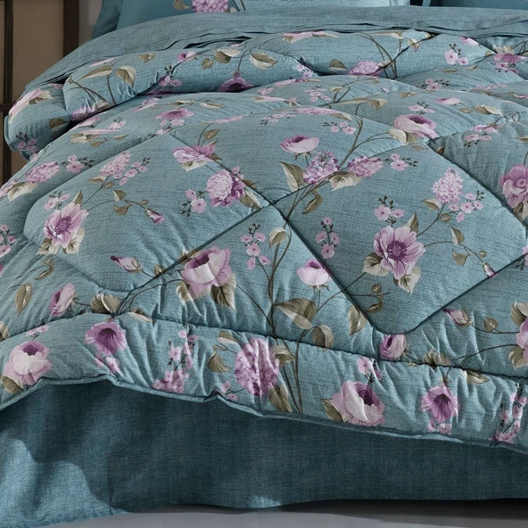 Hobby Benita Yeşil - Poplin Çift Kişilik Uyku Seti - 3