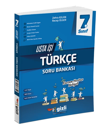GİZLİ YAYINLARI 7. SINIF TÜRKÇE USTA İŞİ SORU BANKASI+KAVRAM HARİTASI