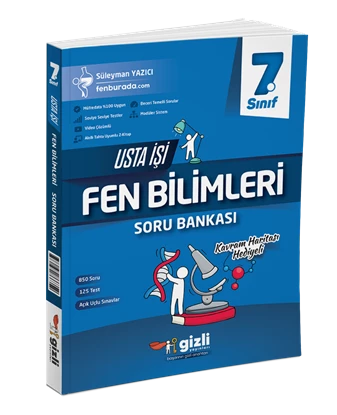 GİZLİ YAYINLARI 7. SINIF FEN BİLİMLERİ USTA İŞİ SORU BANKASI+KAVRAM HARİTASI