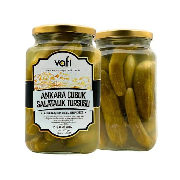 Vafi Turşu Serisi Ankara Çubuk Salatalık Turşusu 1000cc-500gr