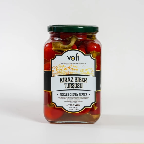 Vafi Turşu Serisi Kiraz Biber Turşusu 1000cc-500gr