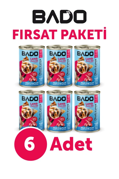 Bado Yaş Köpek Maması Kuzu Etli 400Gr 6Lı - 2