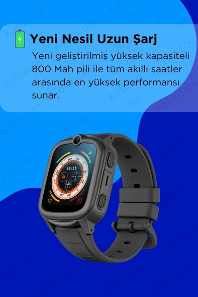 K800 Akıllı Çocuk Saati Sim Kartlı Gps Konum Görüntülü Konuşma Ortam Dinleme Özellikli Çocuk Saati - 3